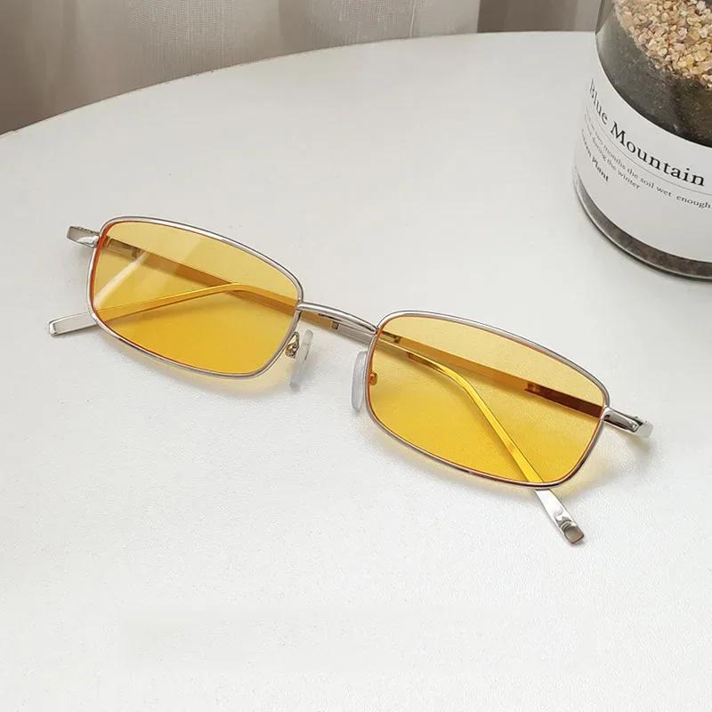 Fashion Small Rectangle Sunglasses for Men Women Square Driving Sun Glasses Luxury Brand Metal Frame Eyewear