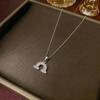 Women's Sweet Style Rainbow Diamond Pendant Necklace with Star & Moon Clavicle Chain