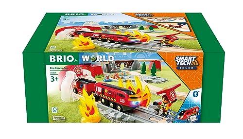 BRIO Smart Tech Sound Rescue Set 36004 [41 Pieces] (Electric Train Toy with Wooden Tracks) Ages 3 and Up