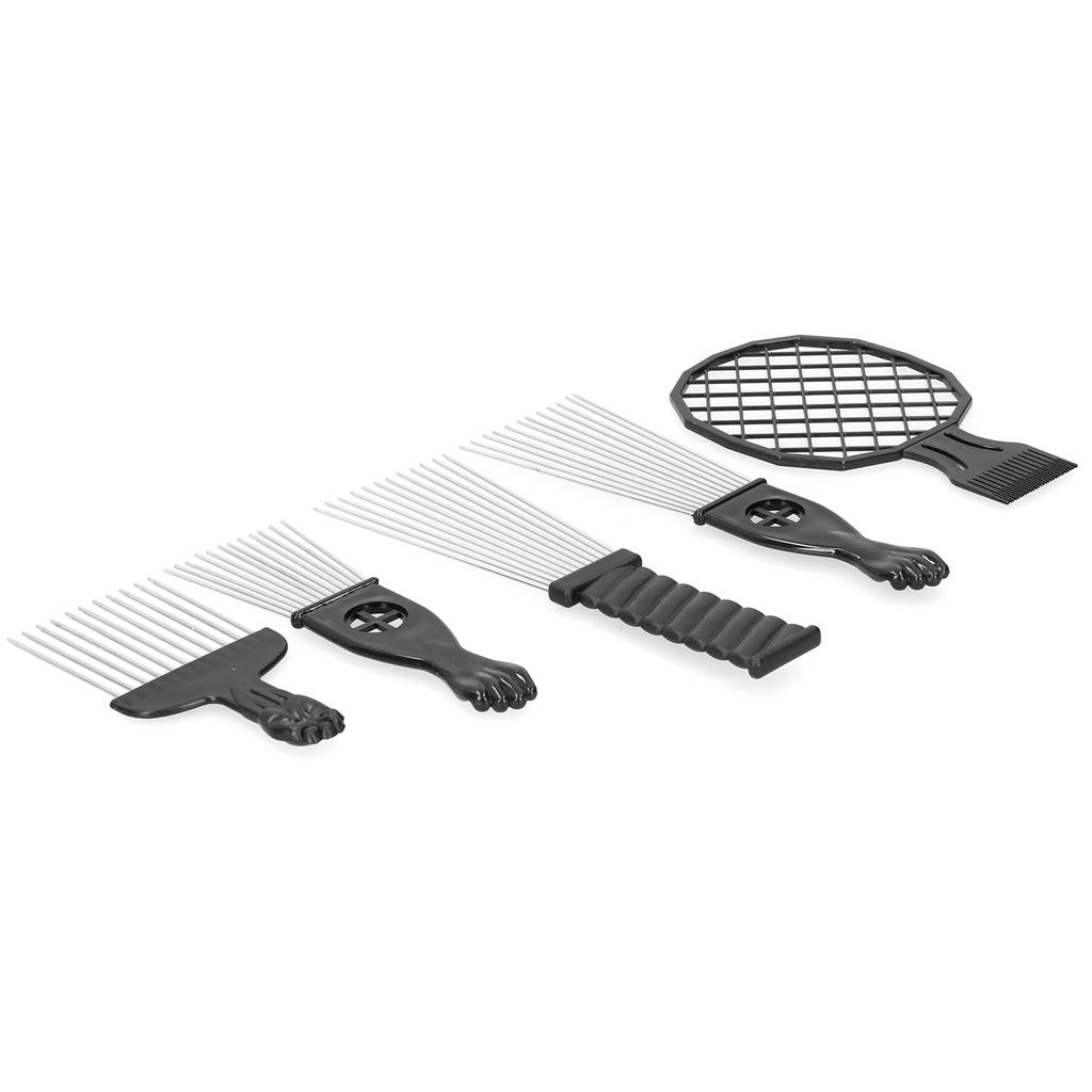 5pcs Stainless Steel Afro African Hair Pick Comb Twist Comb Set Hair Styling Tool