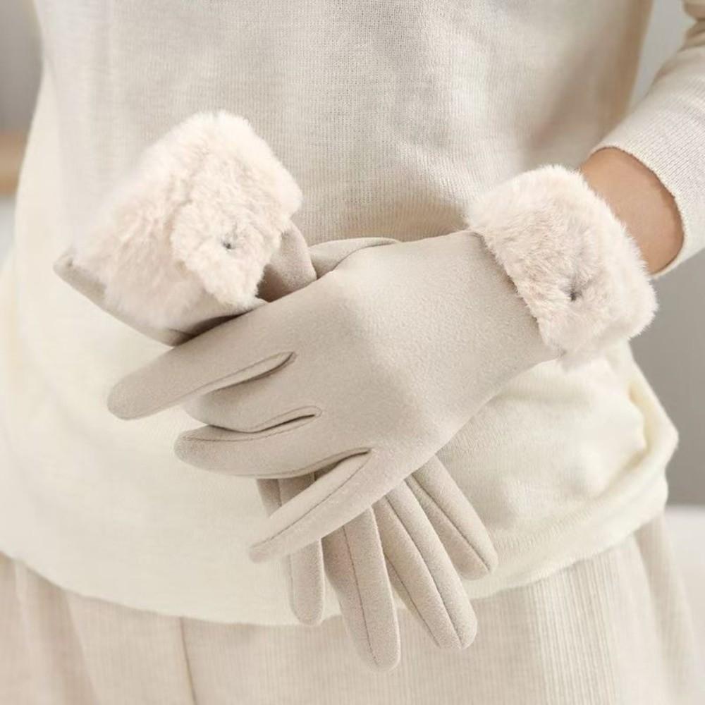 Thick Plush Gloves Velvet Women Mittens Fashion Winter Gloves  Outdoor
