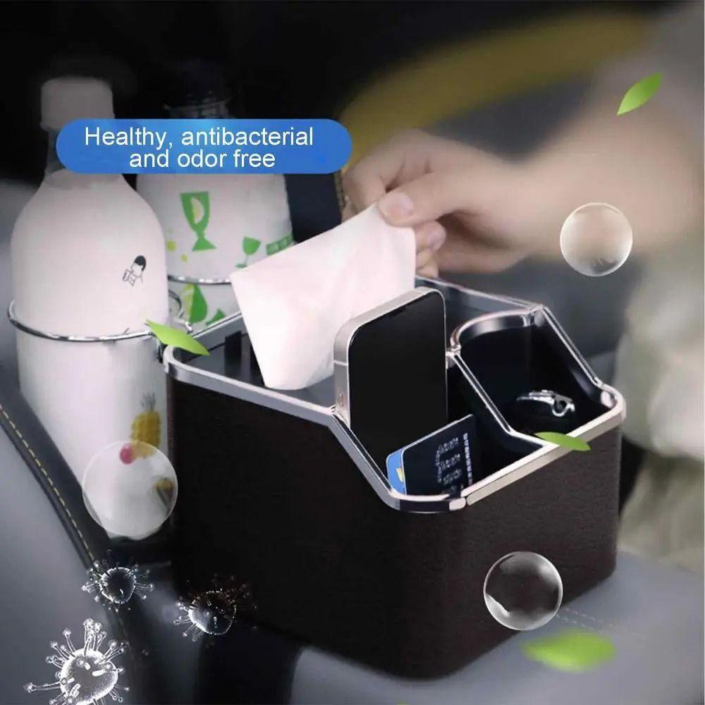 Phone Stand Auto Seat Organizer Waterproof Car Armrest Cup Holder Tray  Interior