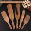 Natural Wood Long Handle Spatula Non Stick High Temperature Resistant Baking Scraper Heat-resistant Thickened