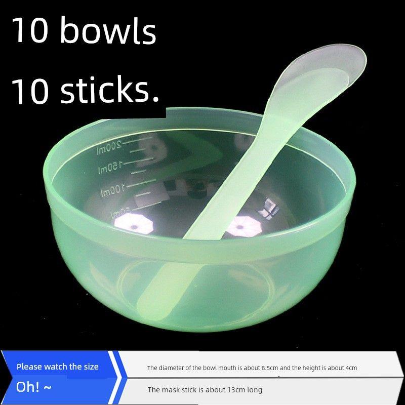 10 Suit Beauty Salon Special Mask Bowl Set Suit Mask Blending Soft Bowl DIY Facial Mask Mixing Stick Mask Stick DIY Facemask Tools