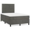 3142954 vidaXL Divan Bed and Mattress Dark Grey 120x200cm Velvet