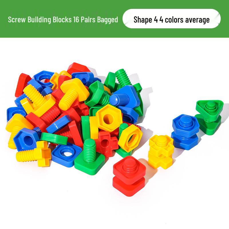 Kids Educational Nuts & Bolts Shape Matching Toy, Large Parts