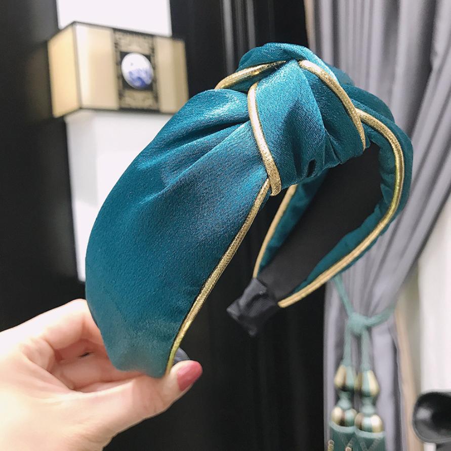New Satin Fabric Headbands For Women Girls Wide Cross Knot Turban Hairbands Trimmed Hair Hoop Fashion Hair Accessories