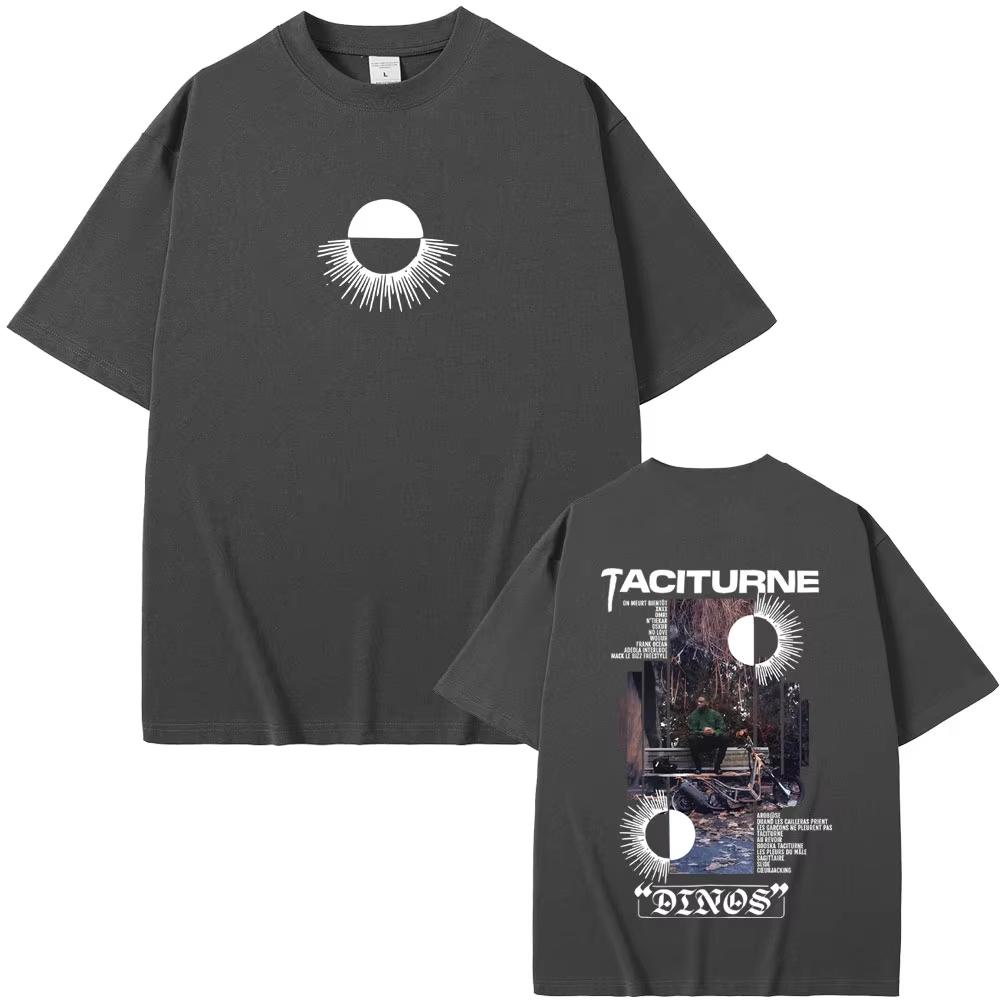 Rapper Dinos Taciturne Merch Tshirt Men Women Hip Hop Fashion Casual Short Sleeve T Shirts Male Casual Retro Cotton Tshirts