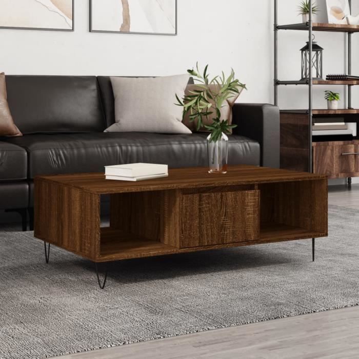 VidaXL Coffee Table Brown Oak 104x60x35 Cm Engineered Wood 827091