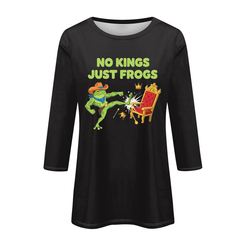 Women's Fashionable Casual Three-quarter Sleeve Round Neck Top