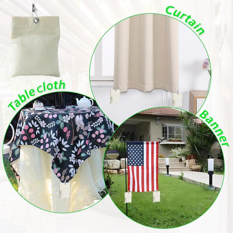 8pcs Outdoor Curtains Windproof Weighted Bags With Clip Balcony Curtains Cloth Weights For Pool Shower Bedroom Patio