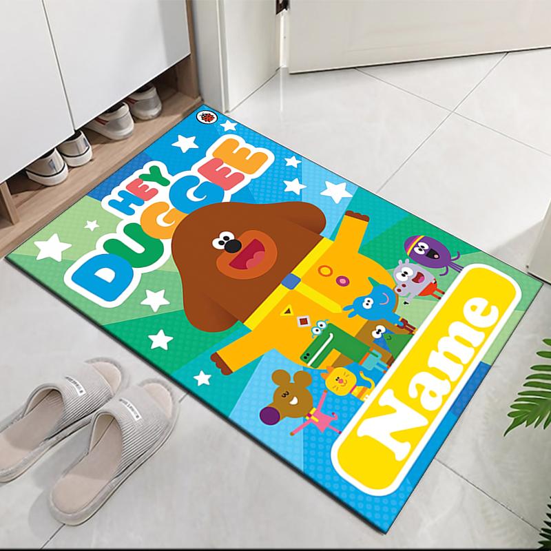 Custom Name Hey Duggee Printed Carpet, for Office Chair Living Room Bedroom Kitchen Room Decor Gifts.