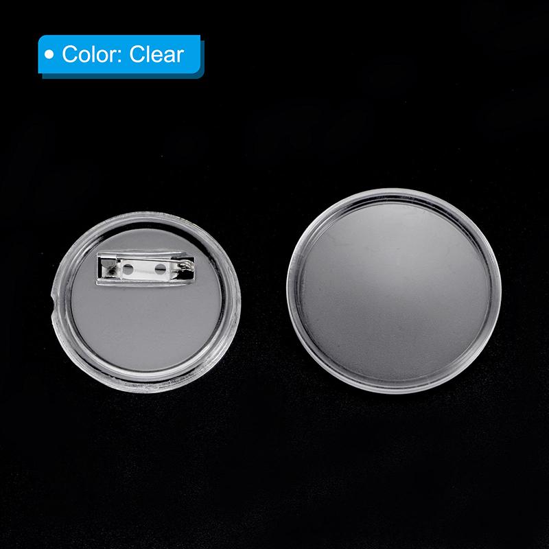 12/25/50pcs Acrylic Button Pins Badge Round Clear Pins Blank Buttons Badges Kit for Christmas Craft DIY Badges Making Supplies