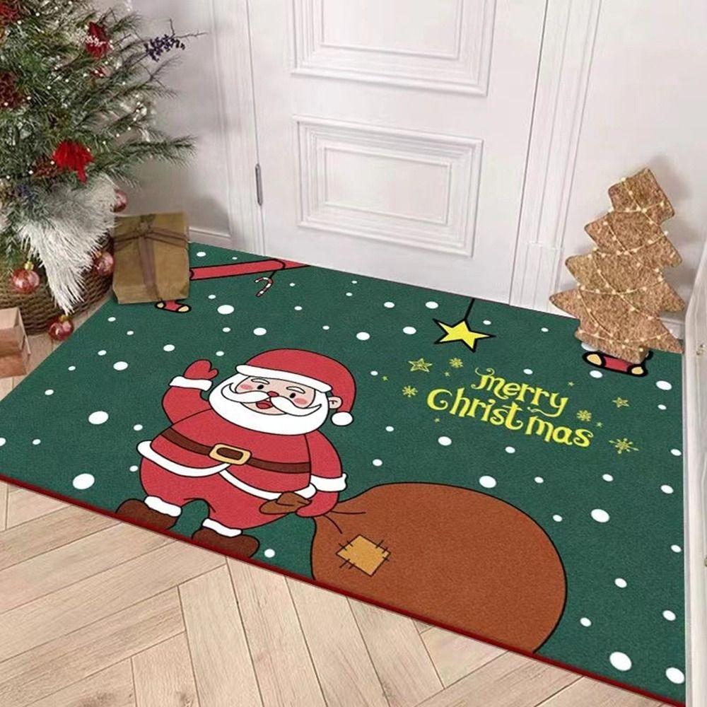 

Crystal velvet Christmas Mat Non-Slip Outdoor Carpet New Floor Mat Hallway Balcony Style 8