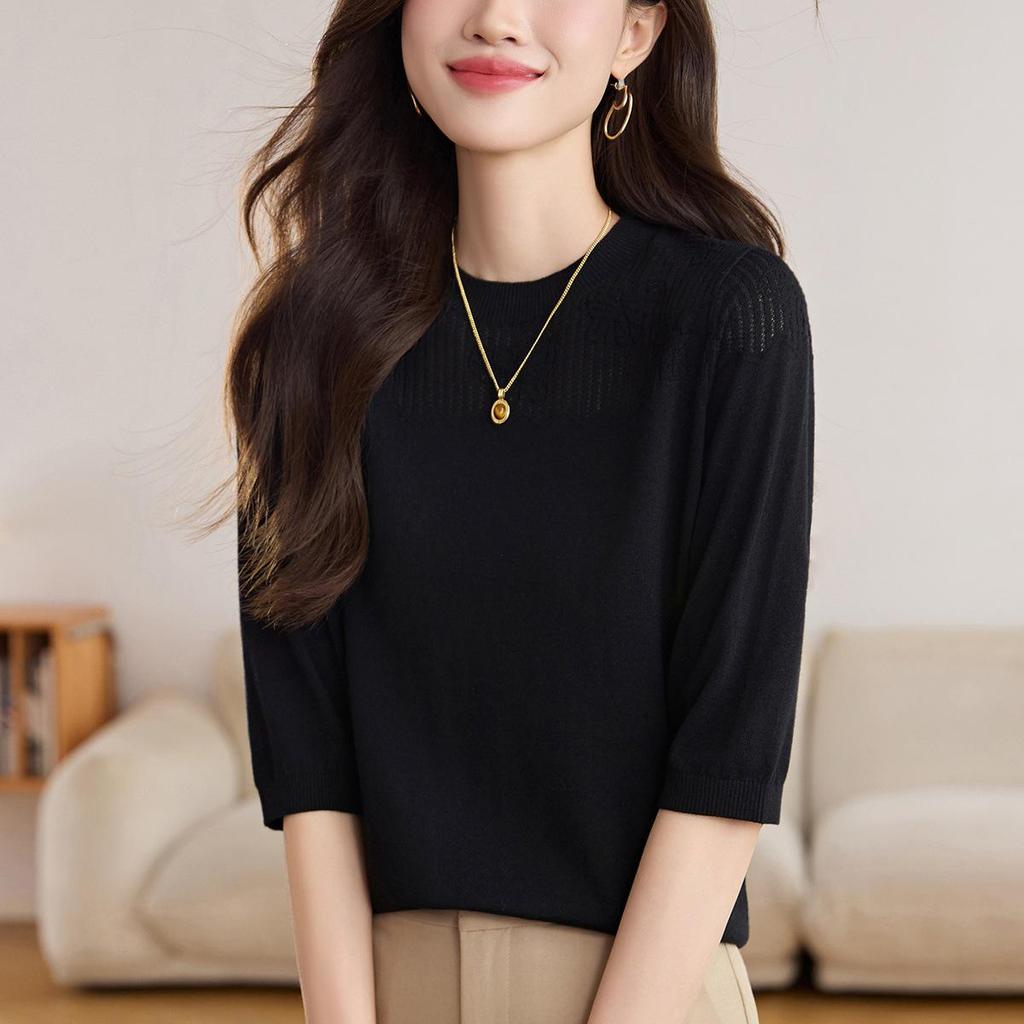 2025 Damkofta i högkvalitativ ull med sjuärm - Perfekt för vår, höst, vinter