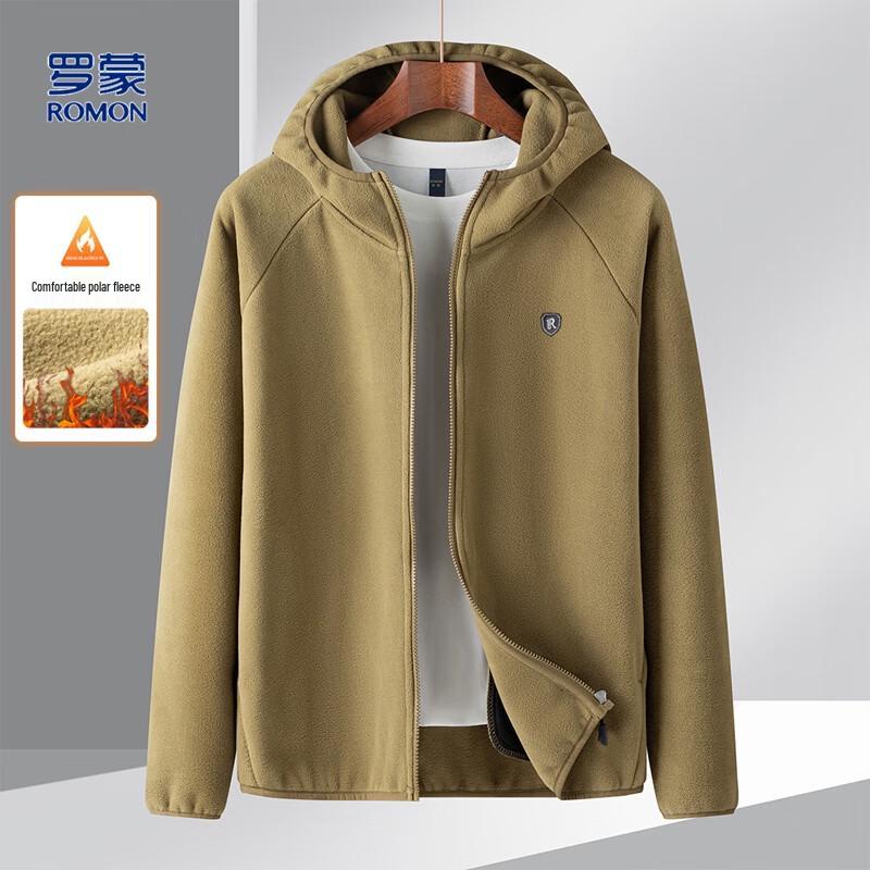 

Romon Men s Hooded Full-Zip Fleece Jacket XL