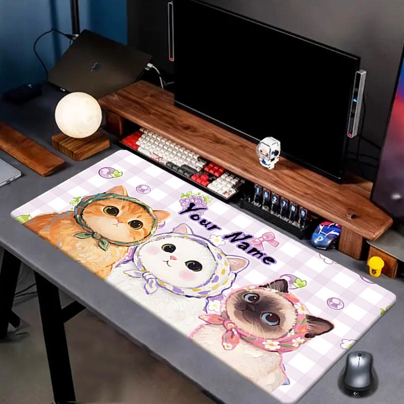 1PC Custom Name Cat Kitten Dreams Mouse pad, keyboard and mouse desk pad, for computer notebook Birthday Gift For Any Room Or Office