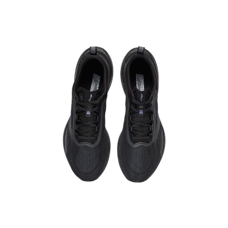 New LiNing Super Light 19 Cushioning Anti Slip And Wear Resistant Reflective Low Top Running Shoes Men's Black ARBS001-3