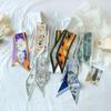 Retro Florales Schleifen-Haargummi & Seidenschal-Accessoire