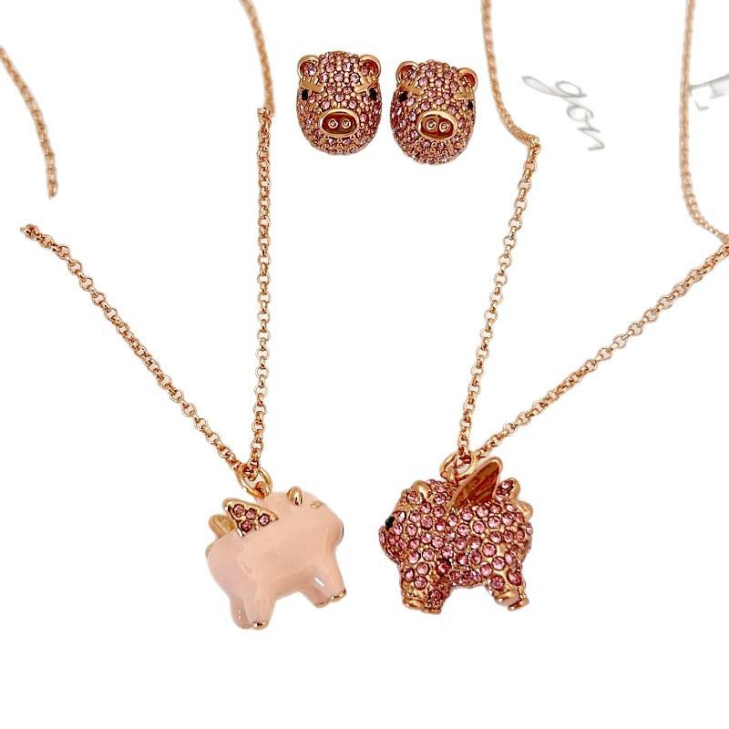 Piglet Necklace Creative Fun Unique Personality Sweater Chain Sweater Chain Light Luxury Fashion Versatile Earrings