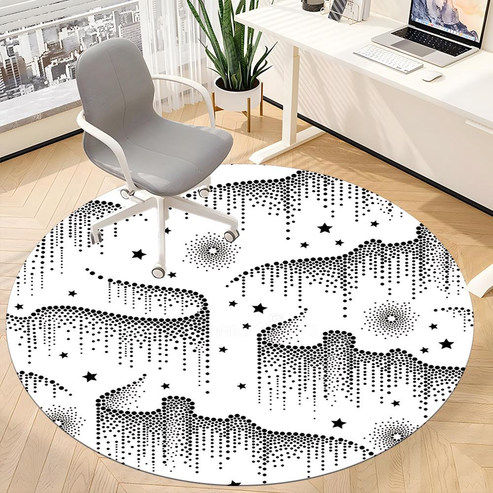 1pc Galaxy Dots Office Round Area Rug, Indoor Mat Suitable For Office, Under Office Chairs Bedroom Living Room Home Decor, Room Deco