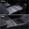Tesla Model Y Juniper 2025-2026 & Model 3 Highland Center Console Wrap Kit ABS Carbon Fiber Cover Sticker Ultra Slim Interior Protector Decorative