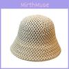 2024 Spring Summer New Korean Style Knit Fisherman Hat Women Hollow Out Basin Hat Face-lifting Minimalist Bucket Hat