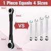 GOLD DEER Ratchet Wrench Set Double Box Ratchet Combination Angle Ratchet Wrench Straight Directional Manganese Phosphate Blackened Surface 4-in-1