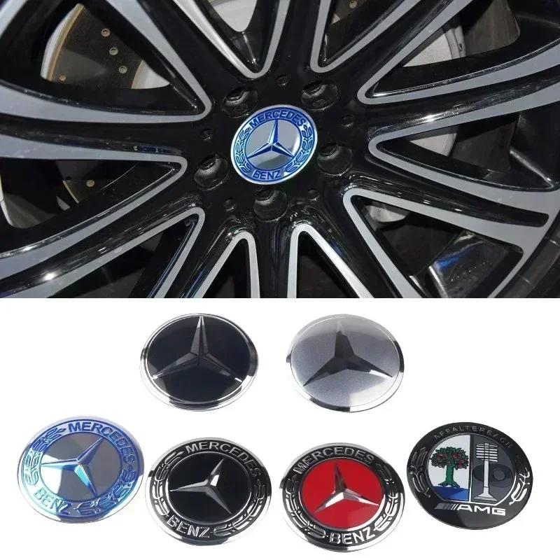 4Pcs 56mm Car Logo Wheel Hub Cap Stickers Aluminium Accessories For Mercedes Benz Amg W205 W211 W204 W212 W213 W203 W176 W221 CK1