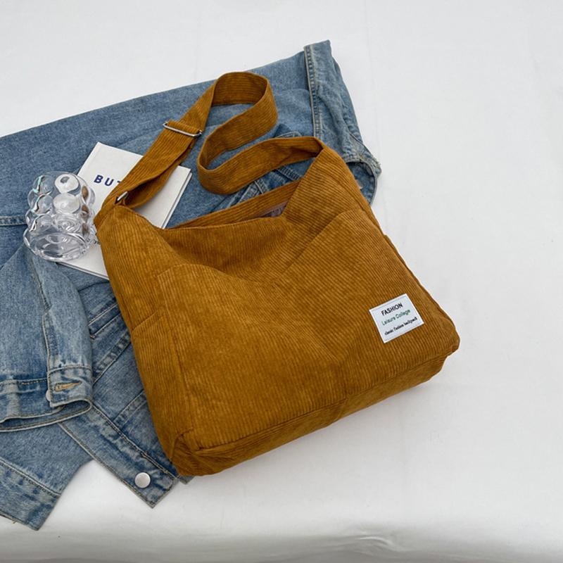 

Вельветовая женская однотонная сумка с ручкой сверху и на плечо, женская трендовая эстетичная роскошная сумка-шоппер большой вместимости через плечо ARI 39x13x32cm коричневый