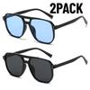 2PACK Vintage Square Sunglasses Woman Retro Brand Mirror Sun Glasses Fashion Black Orange Candy Colors Oculos De Sol Feminino