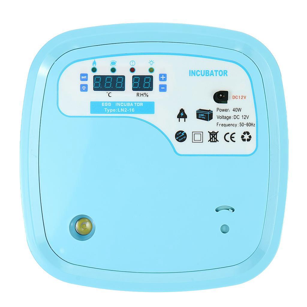 16 Eggs Fully Automatic Incubator Chicken Incubator with Photo Function LED Lighting Automatic Egg Turning Egg Hatcher 10V~220V