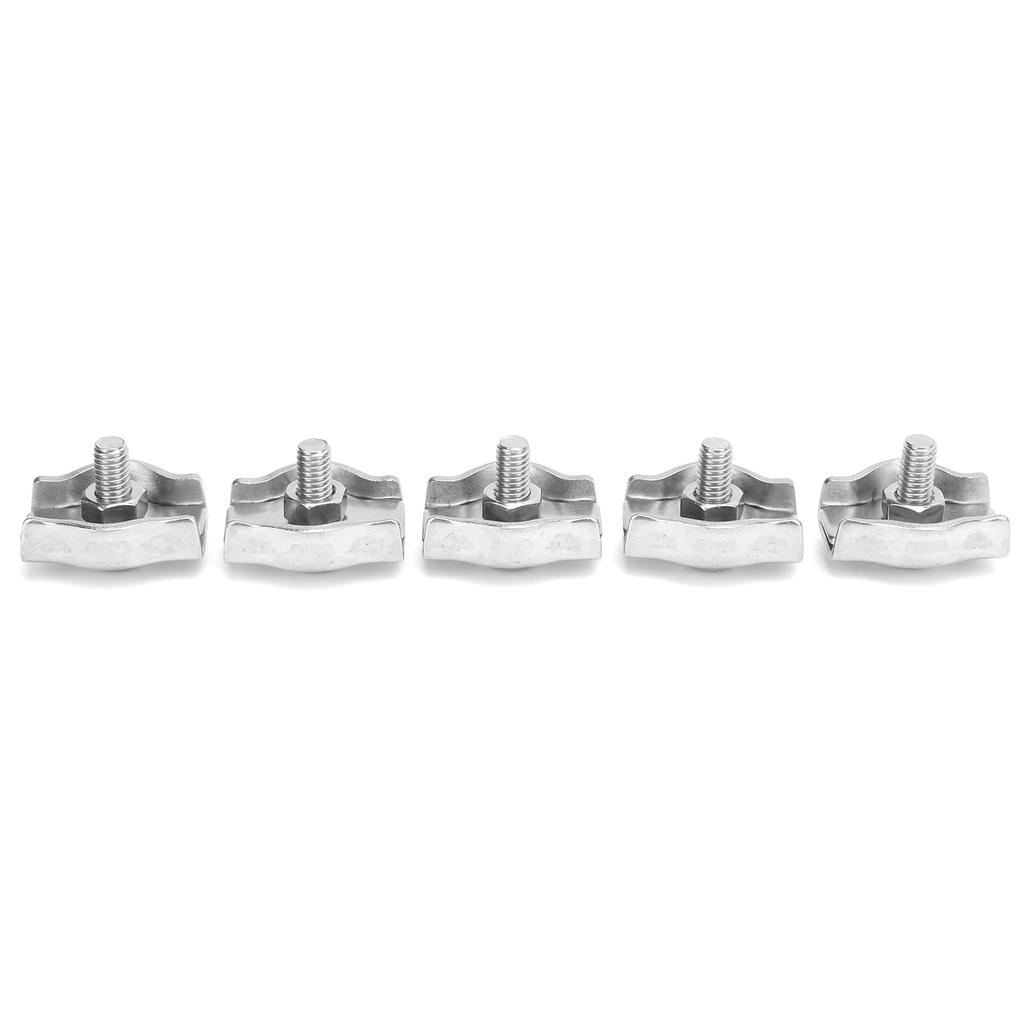 5PCS Rope Clamp Simplex Stainless Steel Marine Hardware Fixation for Forestry Machinery6mm 0.24in