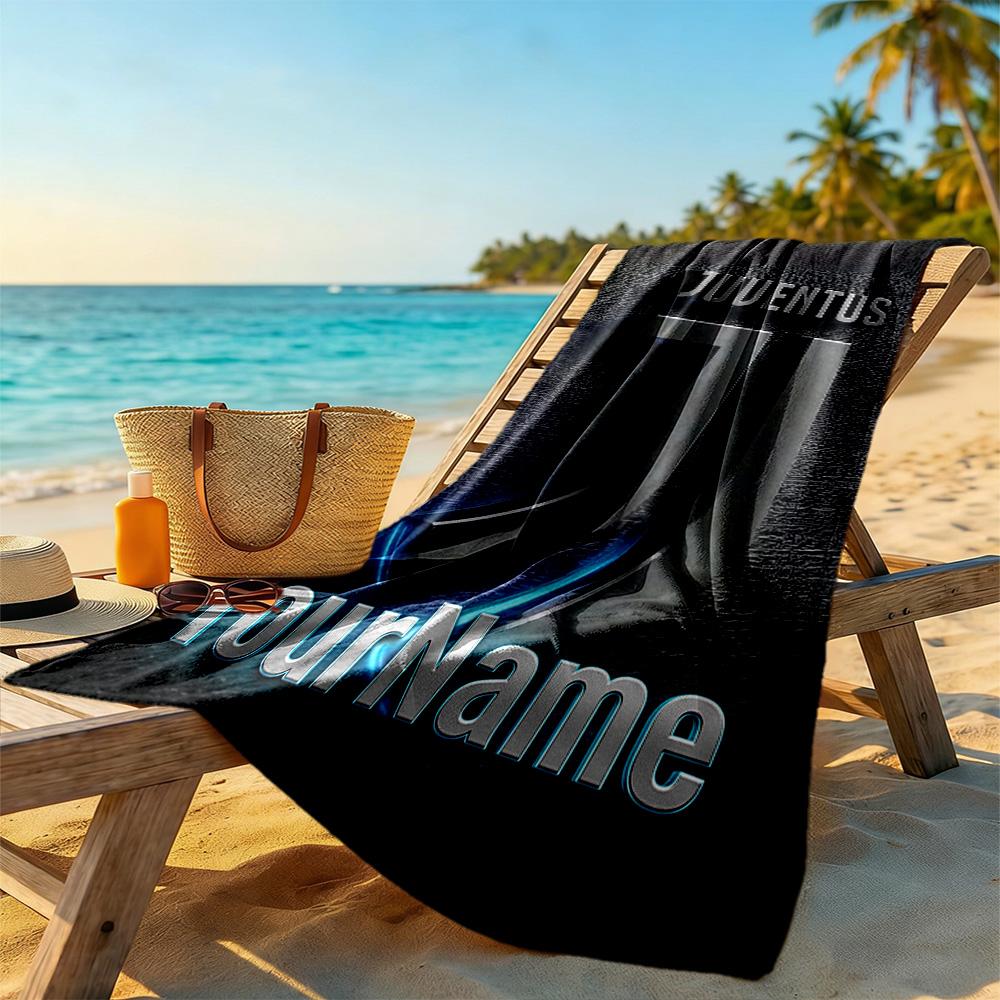 Juventus Customize Your Name Beach Towel High Absorbency & Quick-Dry Suitable for Sports Travel Swimming Yoga Bathroom Beach And Pool