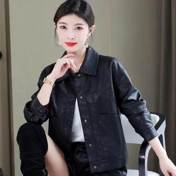 Coat for Women Thickened Plush Autumn Winter Oversize Loose Casual Leather Button Jacket