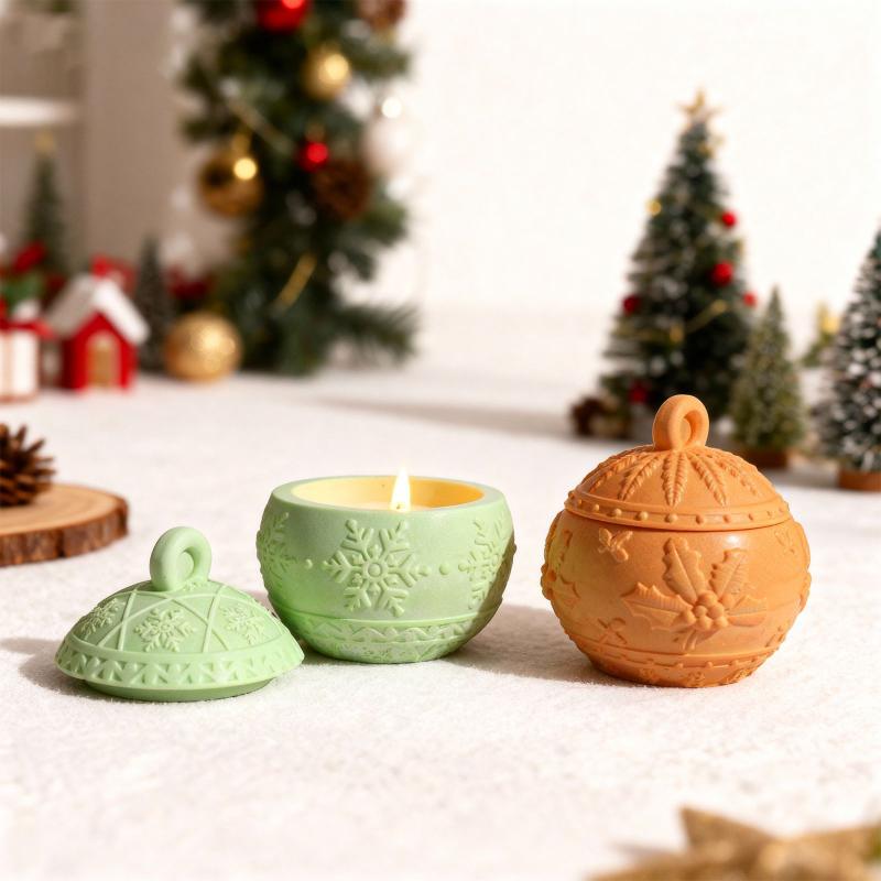 1Pcs Christmas Series Theme Hollow House Molds 6-Cavity Christmas House Candle Holder Silicone Mold Resin Casting Mold