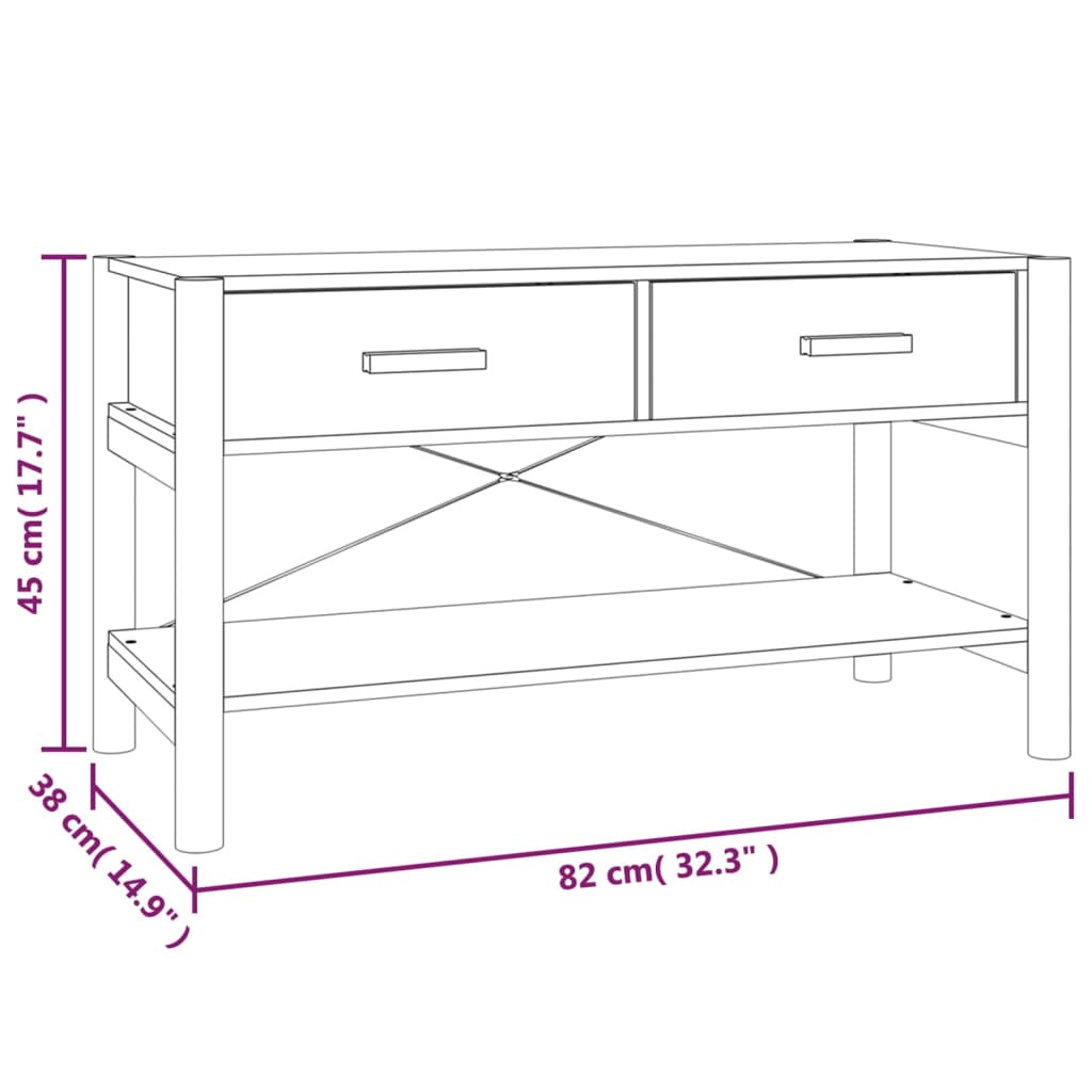 TV Cabinet Black 82 X 38 X 45 Cm Particleboard