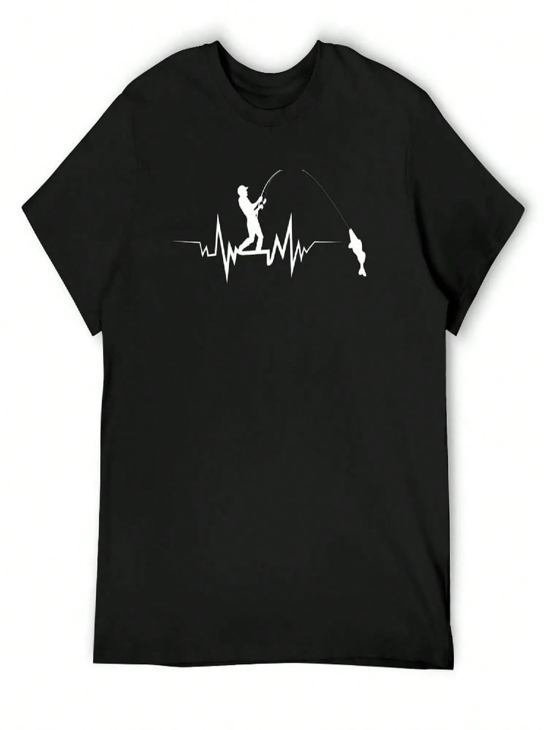 Fishing Heartbeat Design For Fishermen T-Shirt Louboutins Shirts Graphic Tee Blouse Mens Designer T Shirt S разноцветный