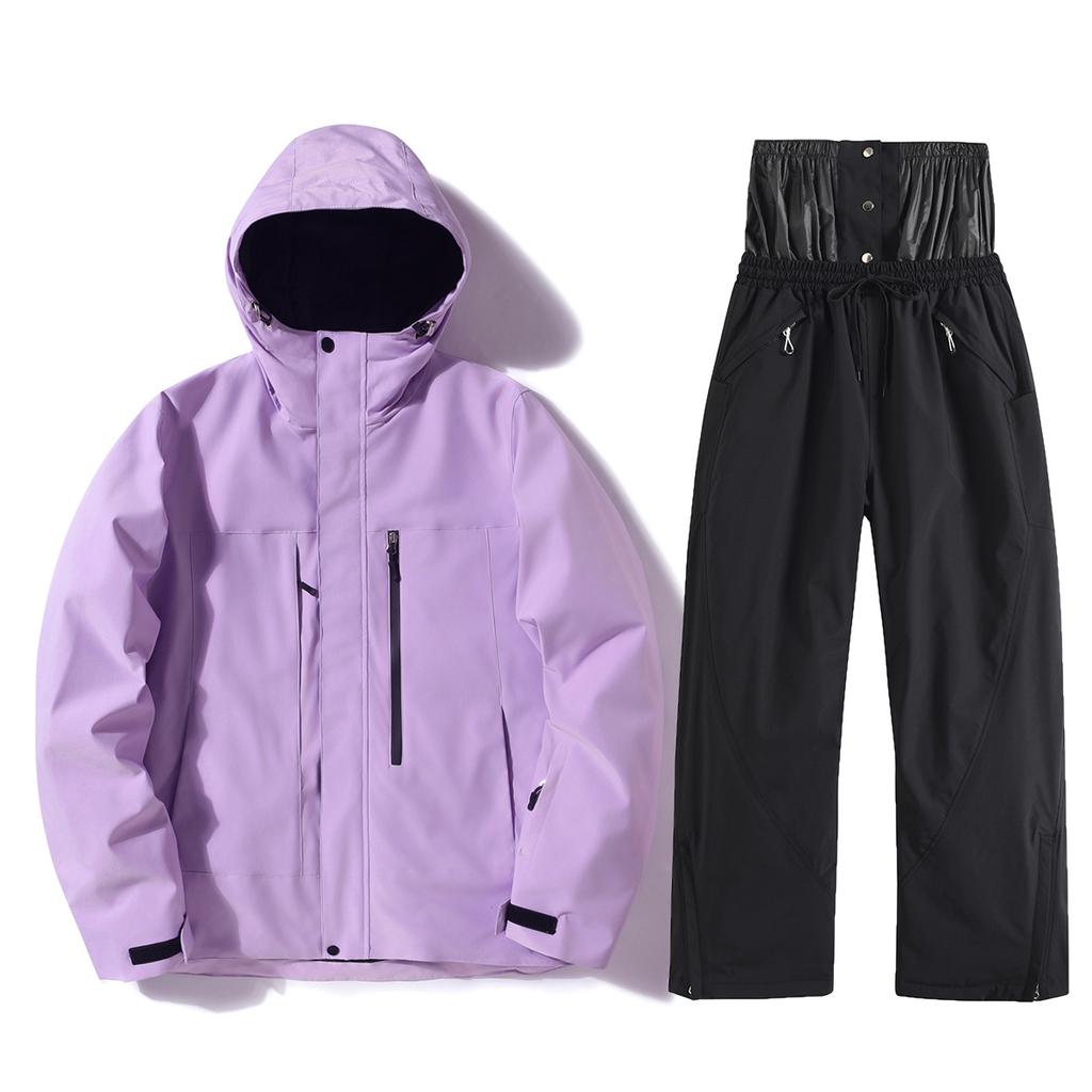 Men's and Women's Ski Suit Outdoor Winter Warm Snowboard Suit Waterproof Windproof Skiing Jacket and Pants Set Oversize Breathable Insulated Snow Suit