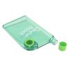 420ml Schlanke Flache Wasserflasche mit Hülle Tragbarer Reisebecher Plastik Wiederverwendbare Flasche Rundes Loch Grün