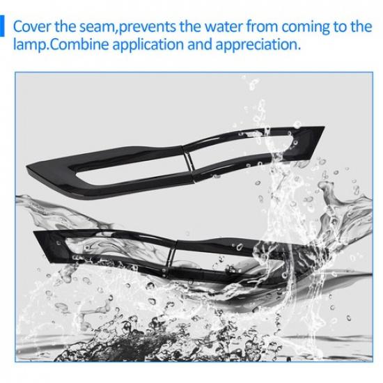 Gloss Black Tail Light Lamp Cover Trim Bezels For Jeep Grand Cherokee 2014-