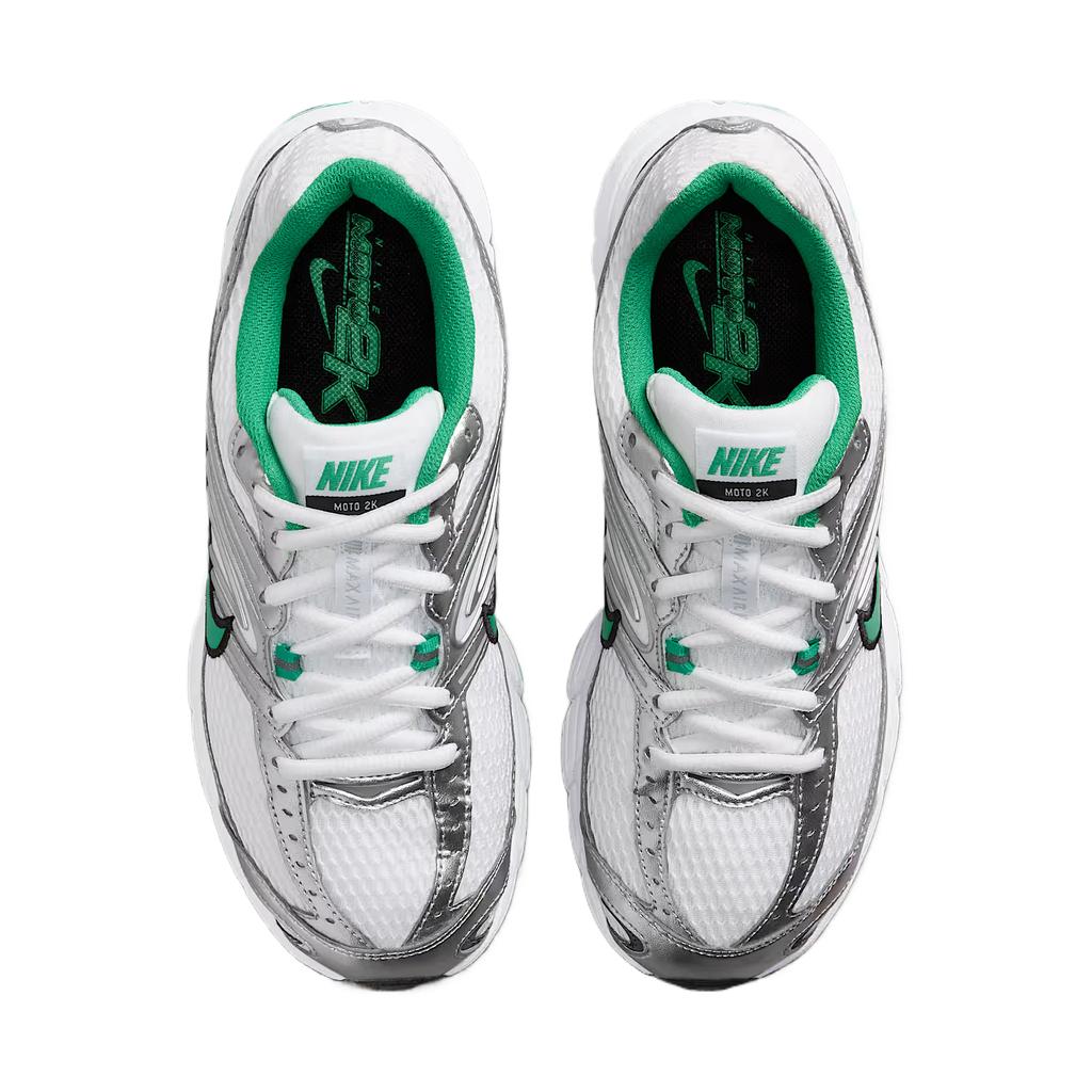 Nike Air Max Moto 2K Bianco Verde Stadio Sneakers Donna Argento Metallico Nero HQ2056-102
