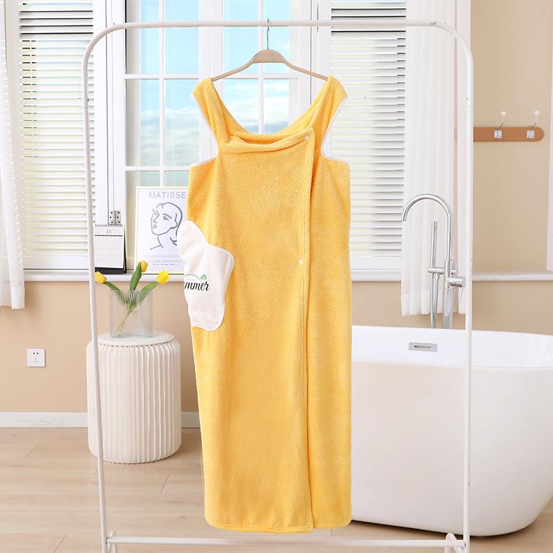 Soft Absorbent Star Coral Fleece Wearable Bath Skirt Bathrobe