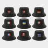 New Washed Old Foldable Basin Hat Men and Women Tide World Flag Embroidery Bucket Hat