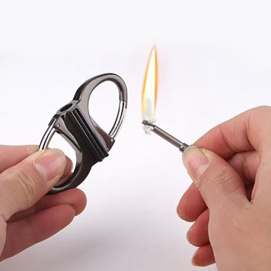 2/3 ks Klíčenka Křesadlo Zapalovač Outdoorový Zapalovač Přenosná Turistická Klíčenka Kovová Petrolejová Klíčenka Přívěsek