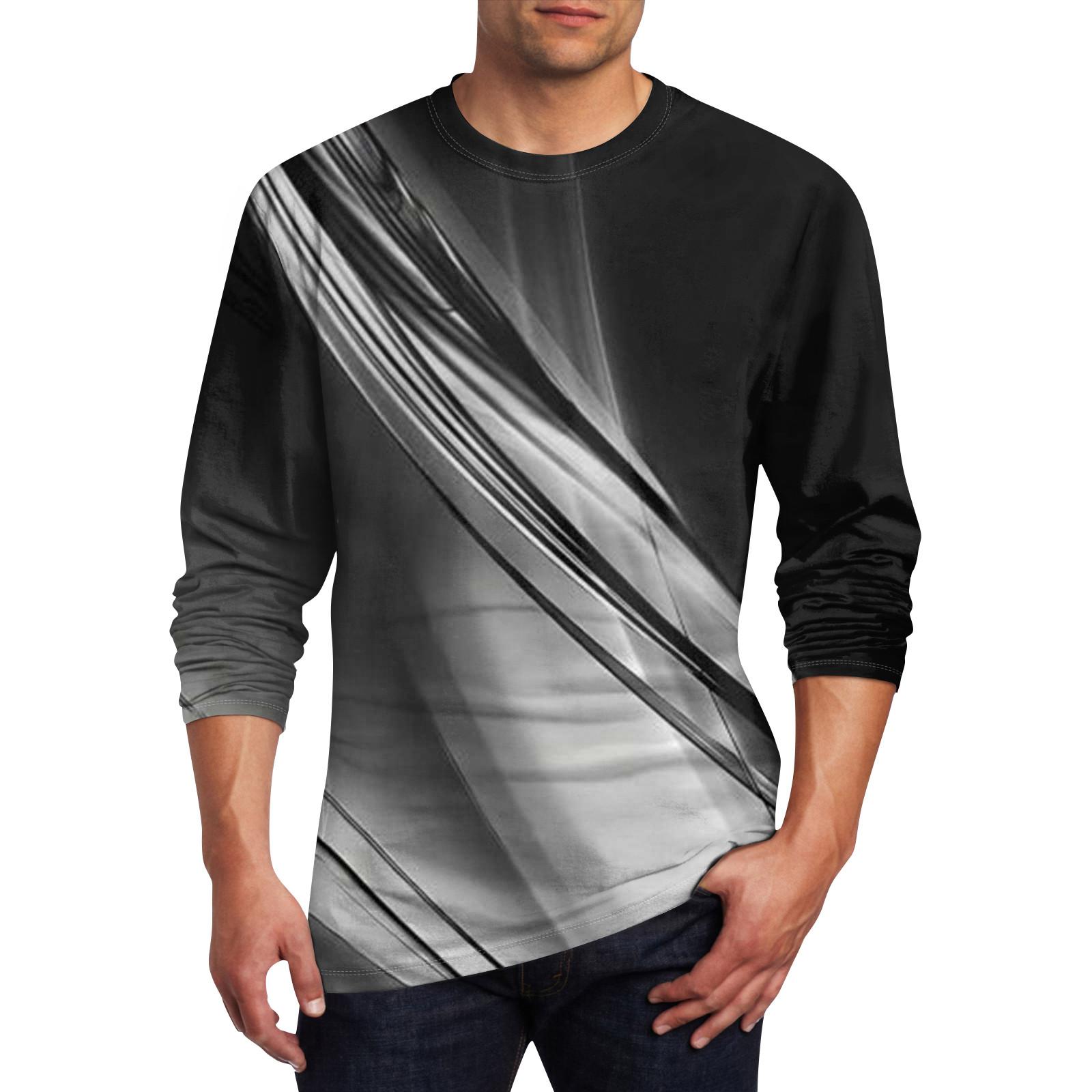 

Муж. Футболка Круглый вырез Одежда Одежда На открытом воздухе Длинный рукав С принтом Модельер Винтаж S чёрный