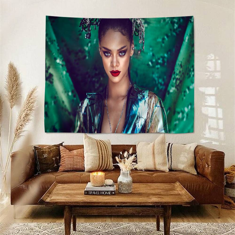 Singer RRihanna Cool Printed Large Wall Tapestry Hanging Tarot Hippie Wall Rugs Dorm Cheap Hippie Wall Hanging
