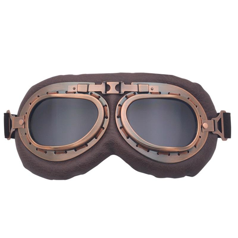Vintage Goggles Harley Style Silver Frame Copper Motorcycle Windproof Protective Eyewear Retro Goggles For Karting Riding And Biking