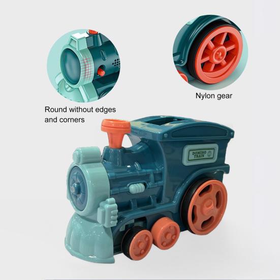 1 Set Kids Dominos Train Toy with Light Music Automatic Laying Domino Train Building Block Educational Electric Train Toy Toddler Boys Girls Gift