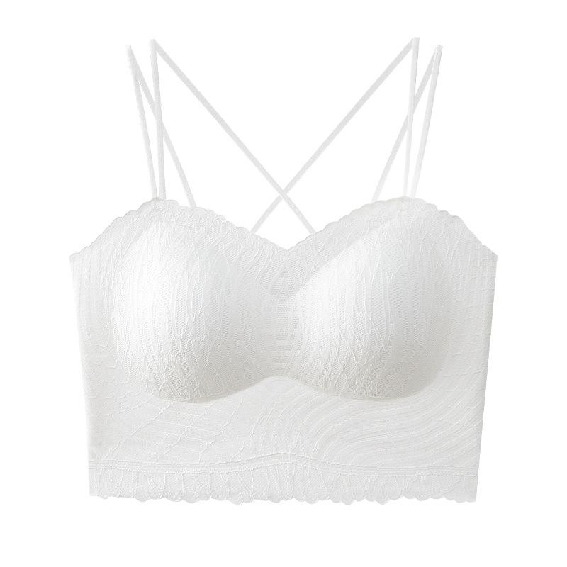 Beauty Back Sling Vest, Summer Thin Lace Inner Cover with Chest Pad Bra Integrated Tube Top and Outer Wear